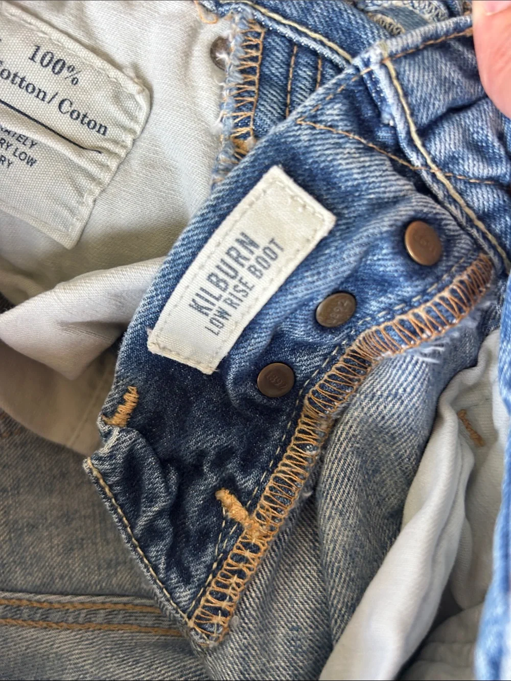 Girls abercrombie kids Distressed Light Blue low rise boot cut Jeans